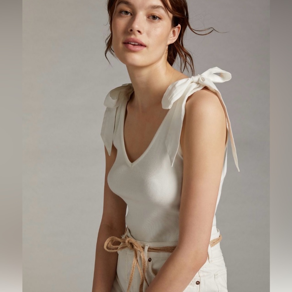 NWT Anthropologie Maeve Rafaela Bow Tie Tank, Size Medium
